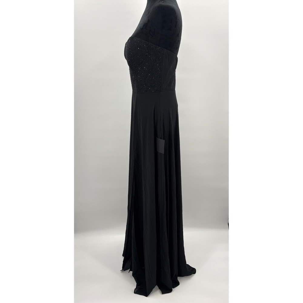 Lulus Remember this Moment Black Rhinestone Strapless Sweetheart Maxi Dress sz L - Picture 8 of 13
